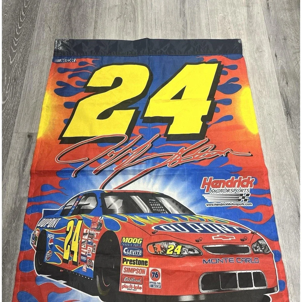 Vintage 90s NASCAR Jeff Gordon #24 Racing Garden Flag by WinCraft USA Made